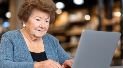 Woman using computer