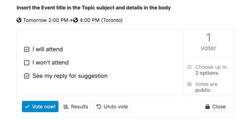 Event inserted in discourse topic